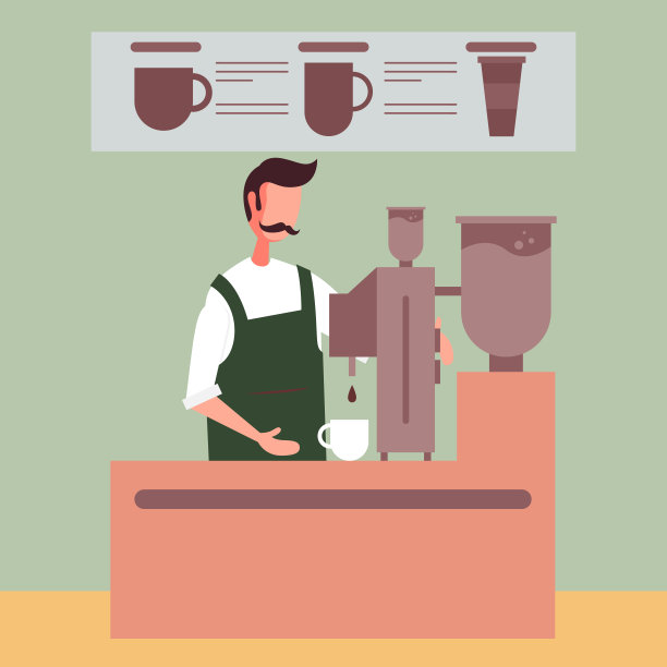 咖啡师在咖啡馆为顾客煮咖啡图片下载