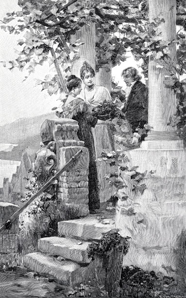 九月，一家人在花园露台上庆祝感恩节图片下载