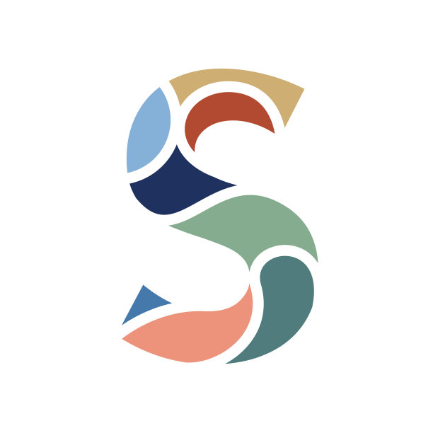 现代彩色方块字母矢量插图图片下载