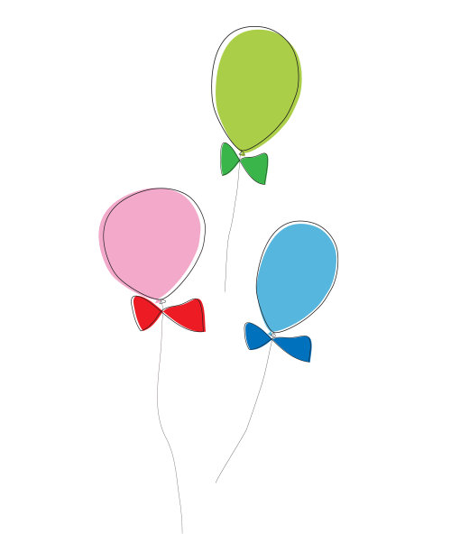 矢量生日彩旗派对气球图片下载