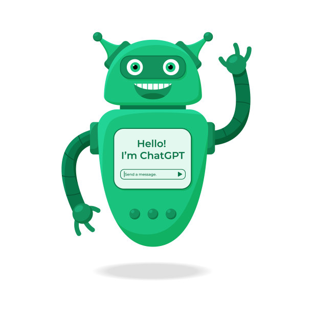 可爱的机器人Chat GPT挥手图片下载