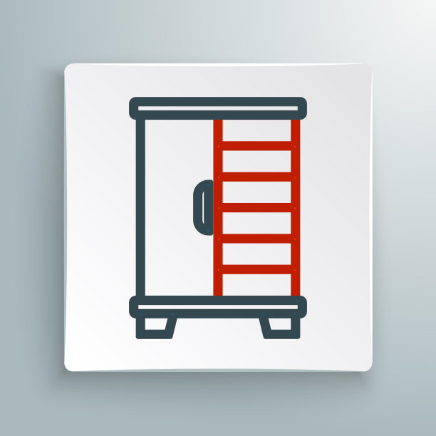 线衣柜图标孤立在白色背景图片下载