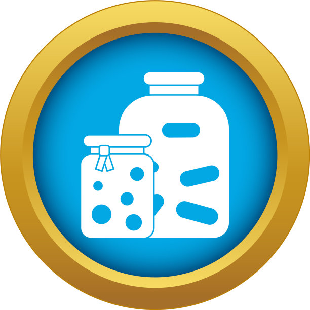 罐装泡菜和果酱图标蓝色图片下载