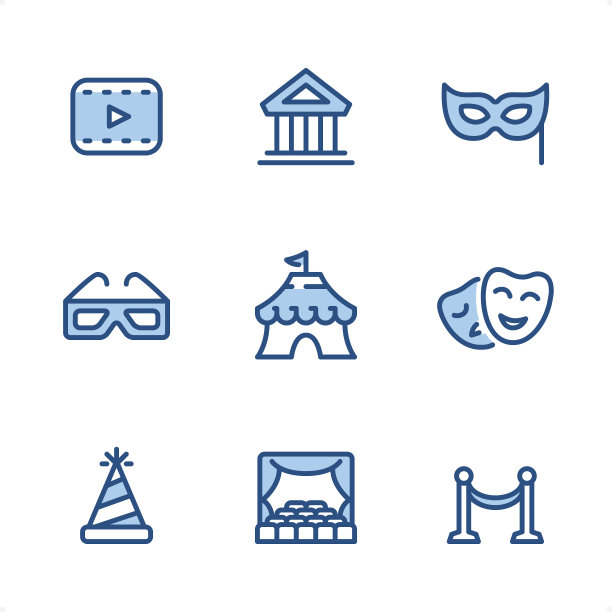 娱乐 - 像素完美蓝色图标图片下载