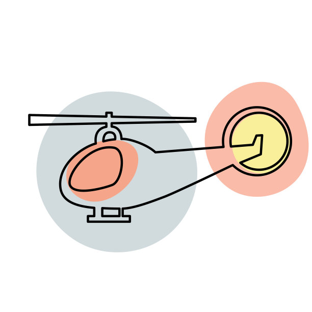 直升机-细线运输图标图片下载