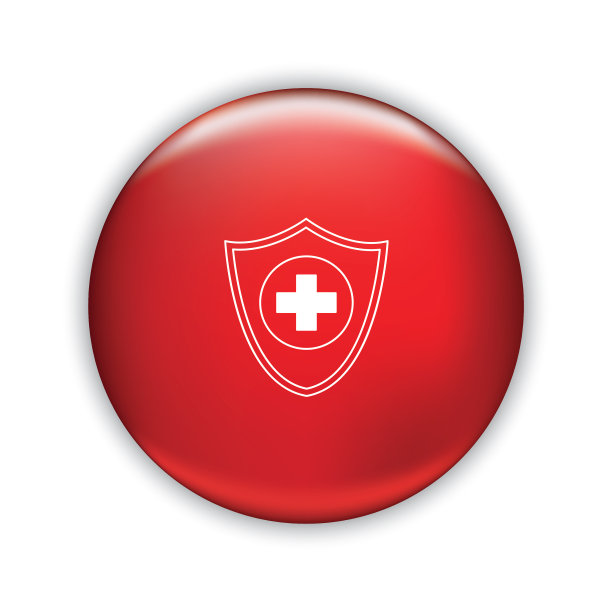 细线医疗保健图标在闪亮的按钮上图片下载