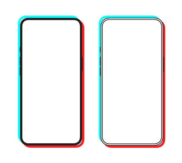 社交媒体模型的智能手机框架白屏模板图片下载