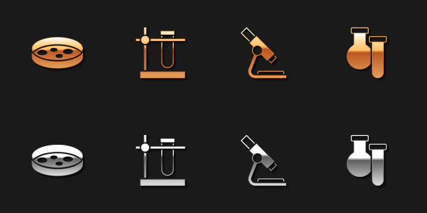 打开带有细菌试管烧瓶的培养皿图片下载