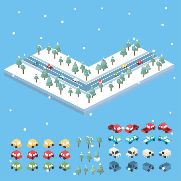 等距模块化城市瓷砖图片下载