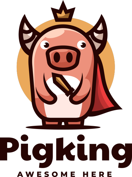 标志猪王吉祥物卡通风格图片下载
