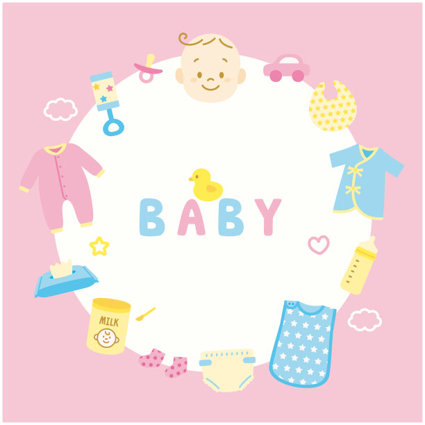 婴儿简单矢量图标框架图片下载