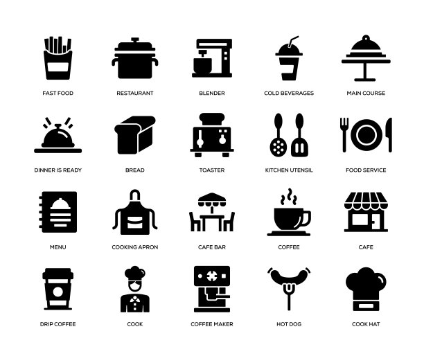 咖啡馆图标设置图片下载