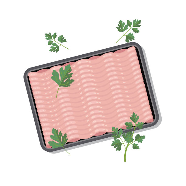 简单的肉类插图上的白色背景图片下载