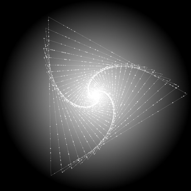 旋转三角形与闪光和辉光图片下载