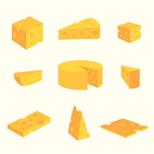 一组奶酪图标图片下载