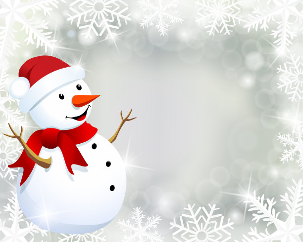 雪花雪人框架图片下载