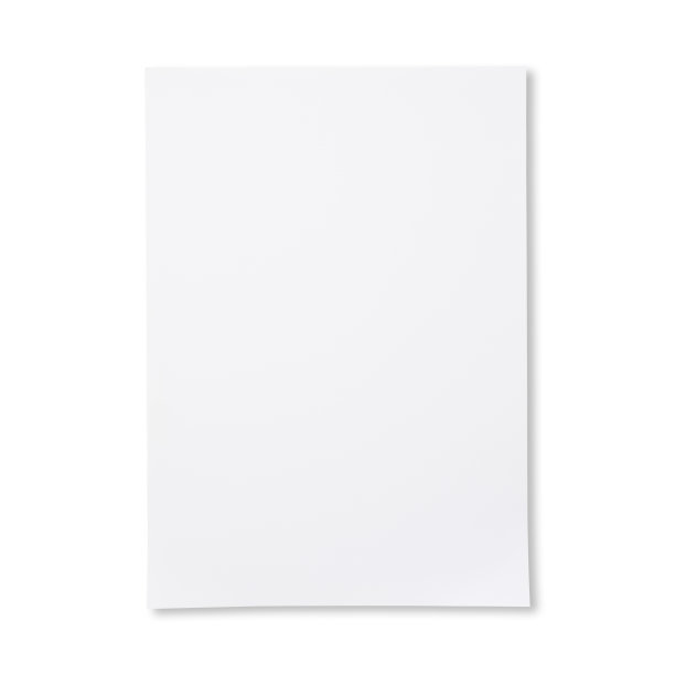 白纸在白色背景上的孤立照片图片下载