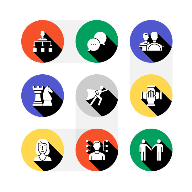 与协作相关的矢量线图标。轮廓符号集合和设计元素图片下载