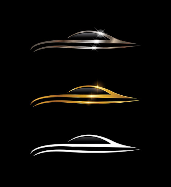 镀铬和金色的汽车标志图片下载