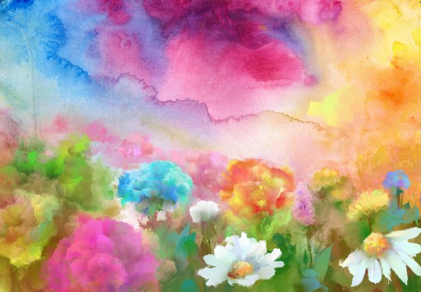 春天开花的草地图片下载