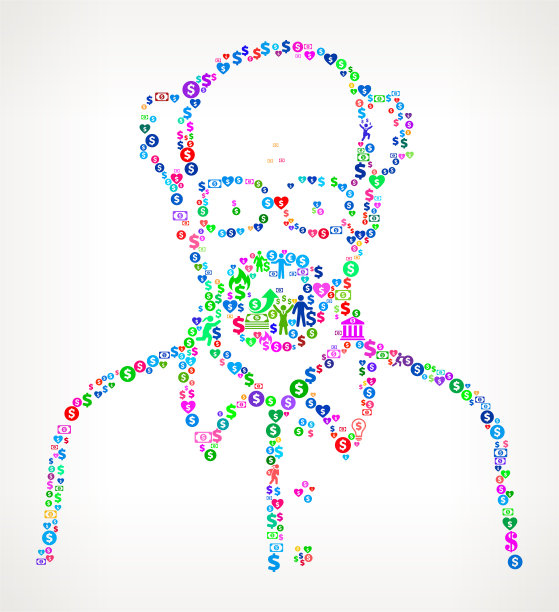 老人面对金钱矢量图标模式图片下载
