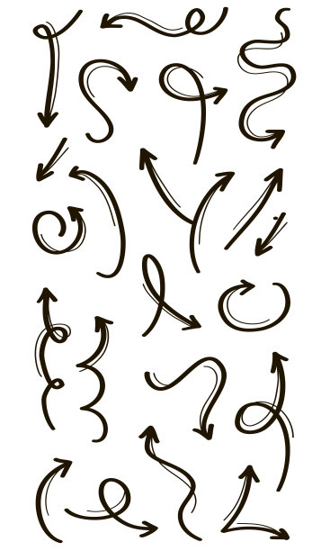 手绘箭头集合向量图片下载