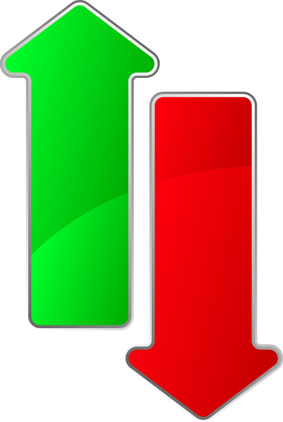 绿色箭头和红色箭头分别指向上下图片下载