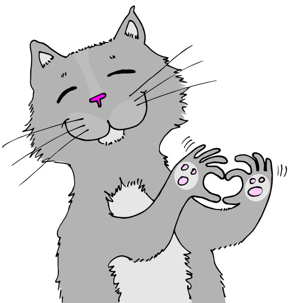 猫用爪子做一个心形图片下载