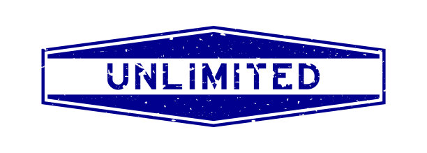 垃圾蓝无限字六边形橡胶印章白色背景图片下载