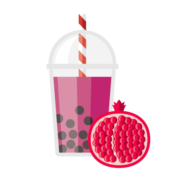 石榴泡沫茶风味图标图片下载