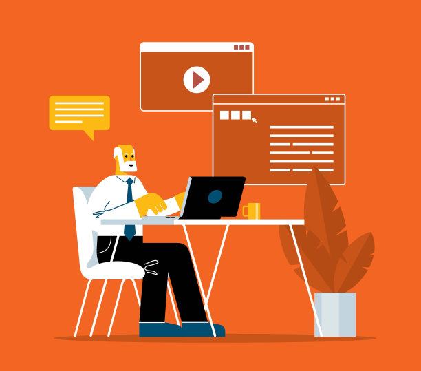 老人在桌子上使用笔记本电脑图片下载