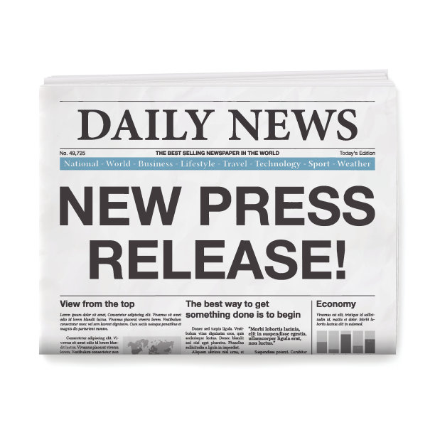 新的新闻稿!标题。报纸孤立在白色背景上图片下载