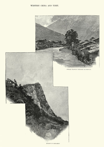 在中国西部和西藏的大钱路一带的眉神溪图片下载
