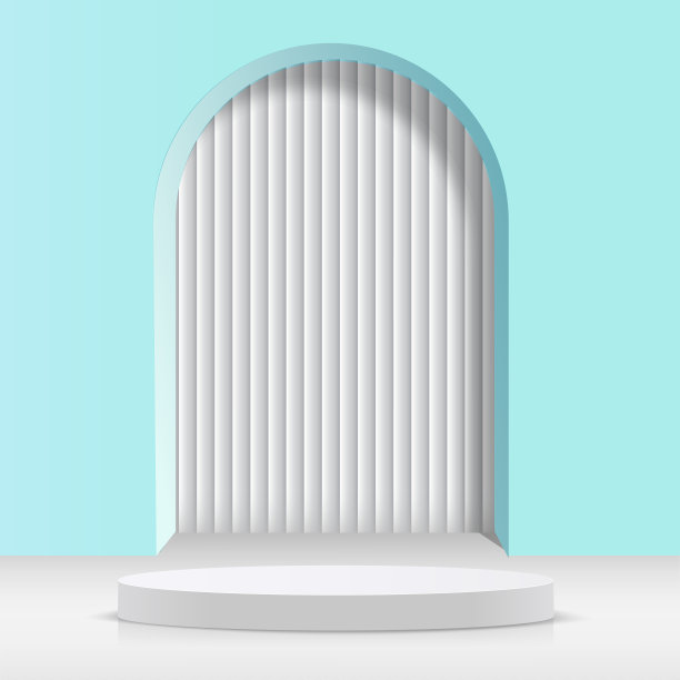 抽象工作室房间有白色的台座。向量图片下载