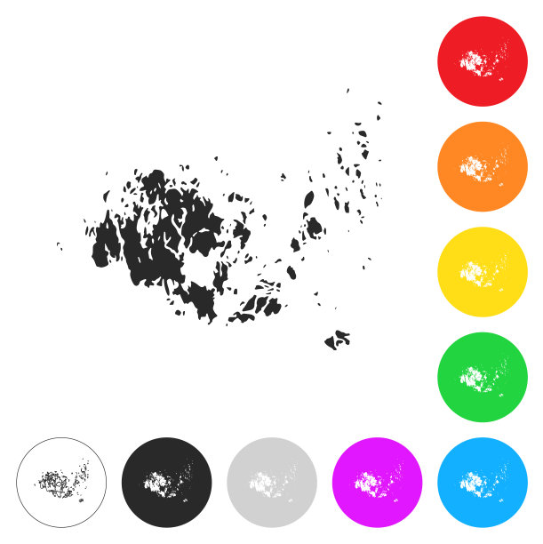 Aland地图-平面图标上不同颜色的按钮图片下载