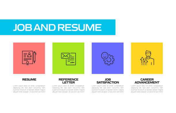 工作和简历相关的直线图标。向量符号说明。图片下载