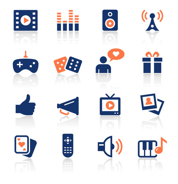 娱乐两种颜色图标集图片下载