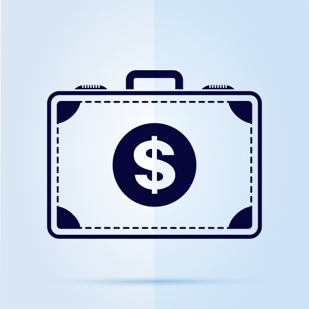 蓝色背景上的钱箱图标。图片下载