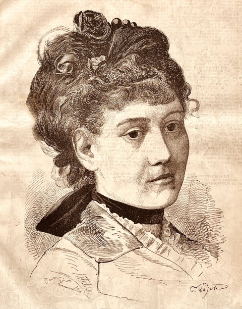 Fräulein雅尼施，歌剧演唱家，奥地利，肖像正面图图片下载