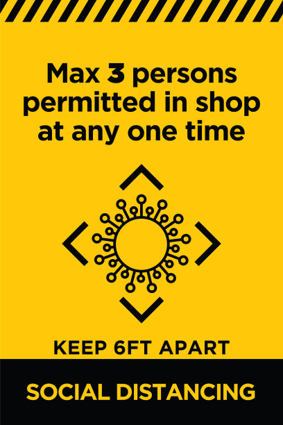 社会距离。墙壁，窗户或地板贴花。COVID-19流感大爆发的危险，流感毒株病例作为大流行概念横幅平面风格插图素材插图图片下载