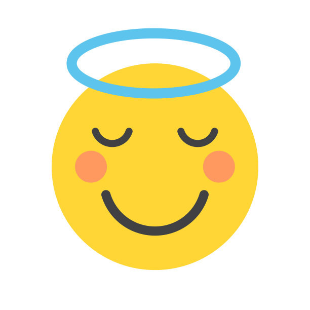 天使微笑-表情符号图标。表情符号。微笑。情感。有趣的卡通。社交媒体。向量iluustration图片下载