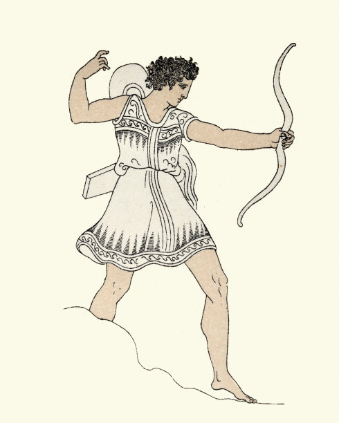 古希腊士兵战士射箭，古代战争历史图片下载