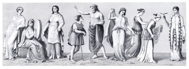 古希腊人在希腊的传统服饰图片下载