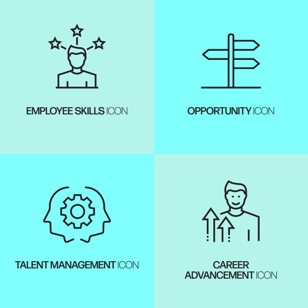 业务人员相关的线图标，轮廓向量符号插图。图片下载