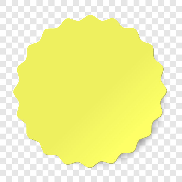 现实的黄色贴纸在透明的背景图片下载