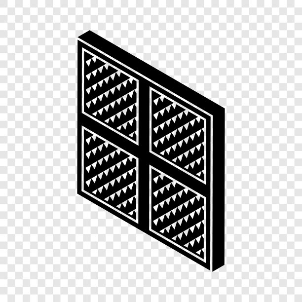 方形窗框图标简单的黑色风格图片下载