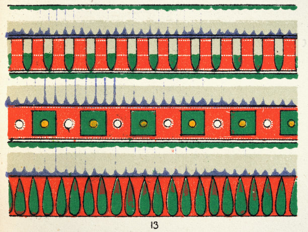 古埃及木乃伊棺椁彩色抽象图案装饰艺术图片下载