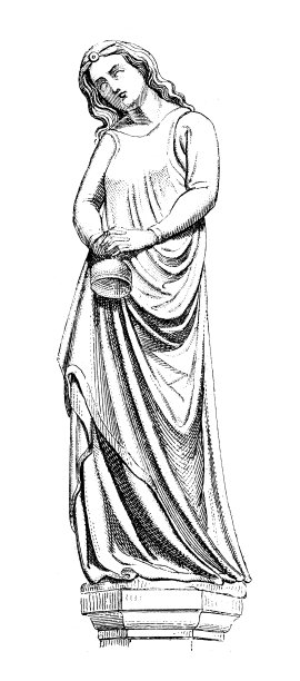 古董插画:艺术，纽伦堡圣赛巴尔德斯教堂的雕像图片下载