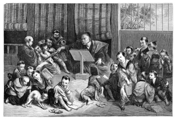 1876年在日本学校教书图片下载