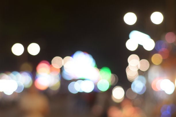 美丽的散景模糊背景文本在晚上图片下载